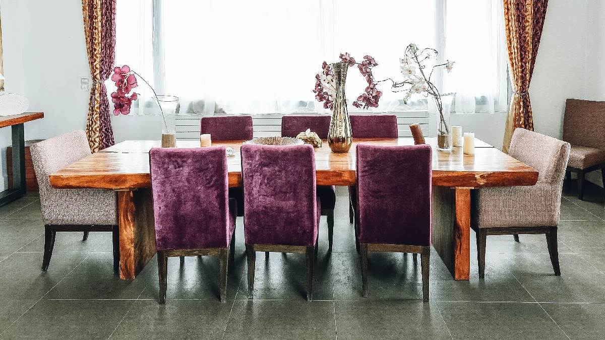 Purple table and chairs hot sale